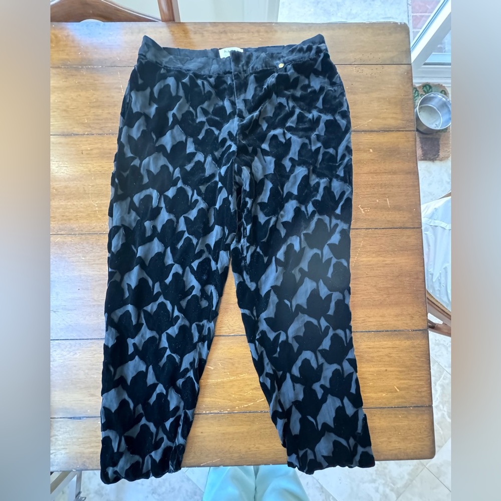 Anthropologie Cropped Velour Pants